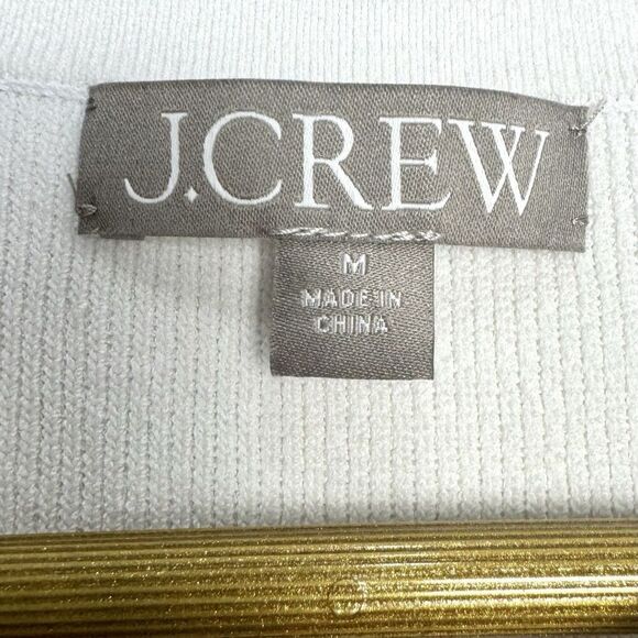 J. Crew Sweater Knit Midi Dress Size M Ribbed Front Slit Old Money Quiet Luxury - Picture 9 of 9